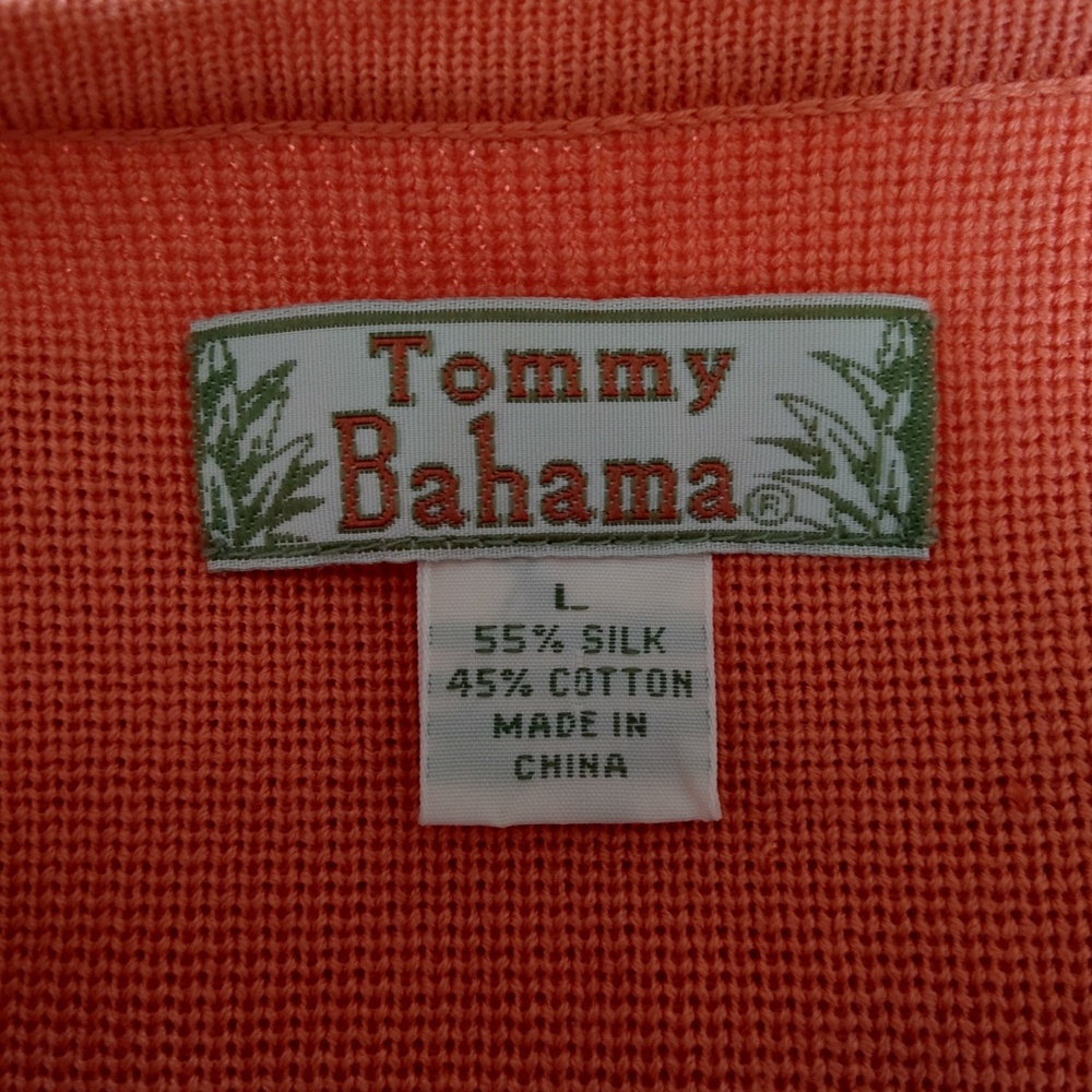 Tommy Bahama Women's Silk Blend  V-Neck Button Cardigan - Orange - Picture 4 of 4